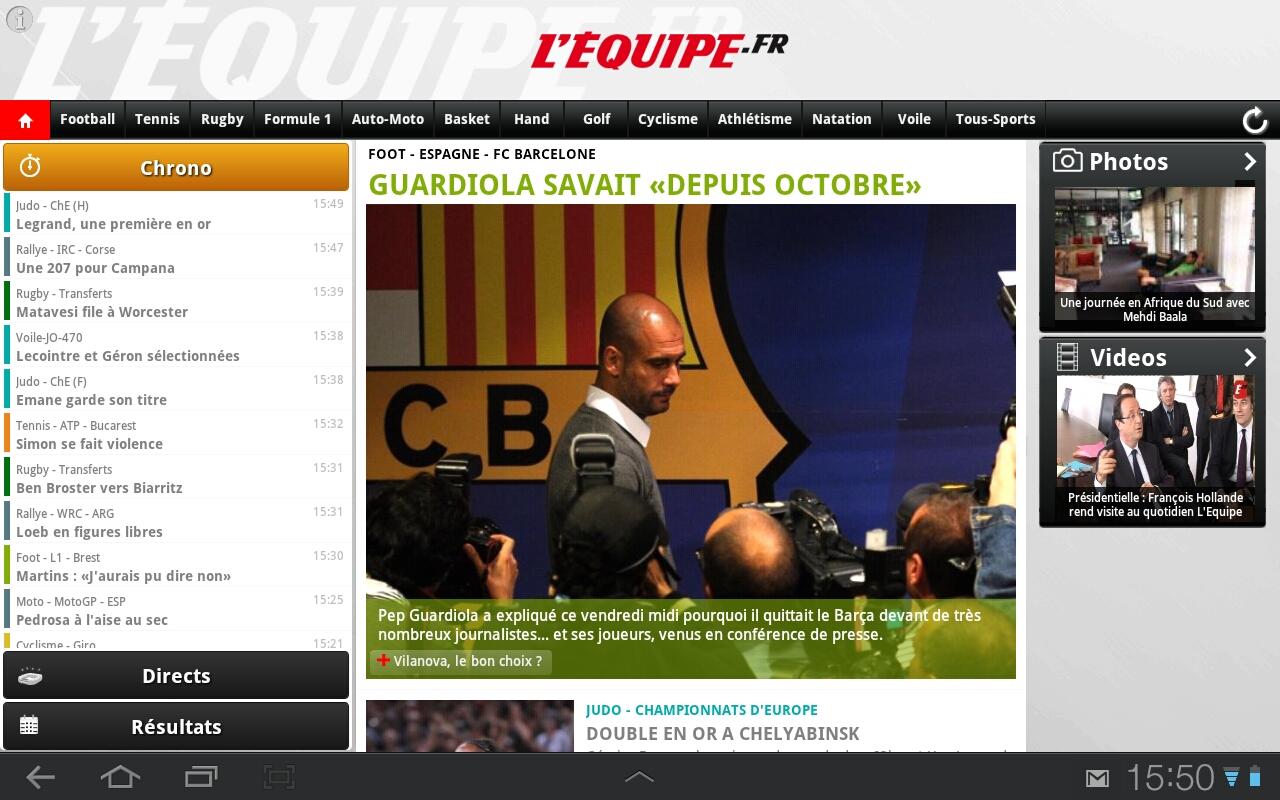 lequipe android tablette