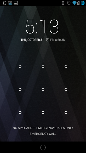 screen lock android 4.4 horloge